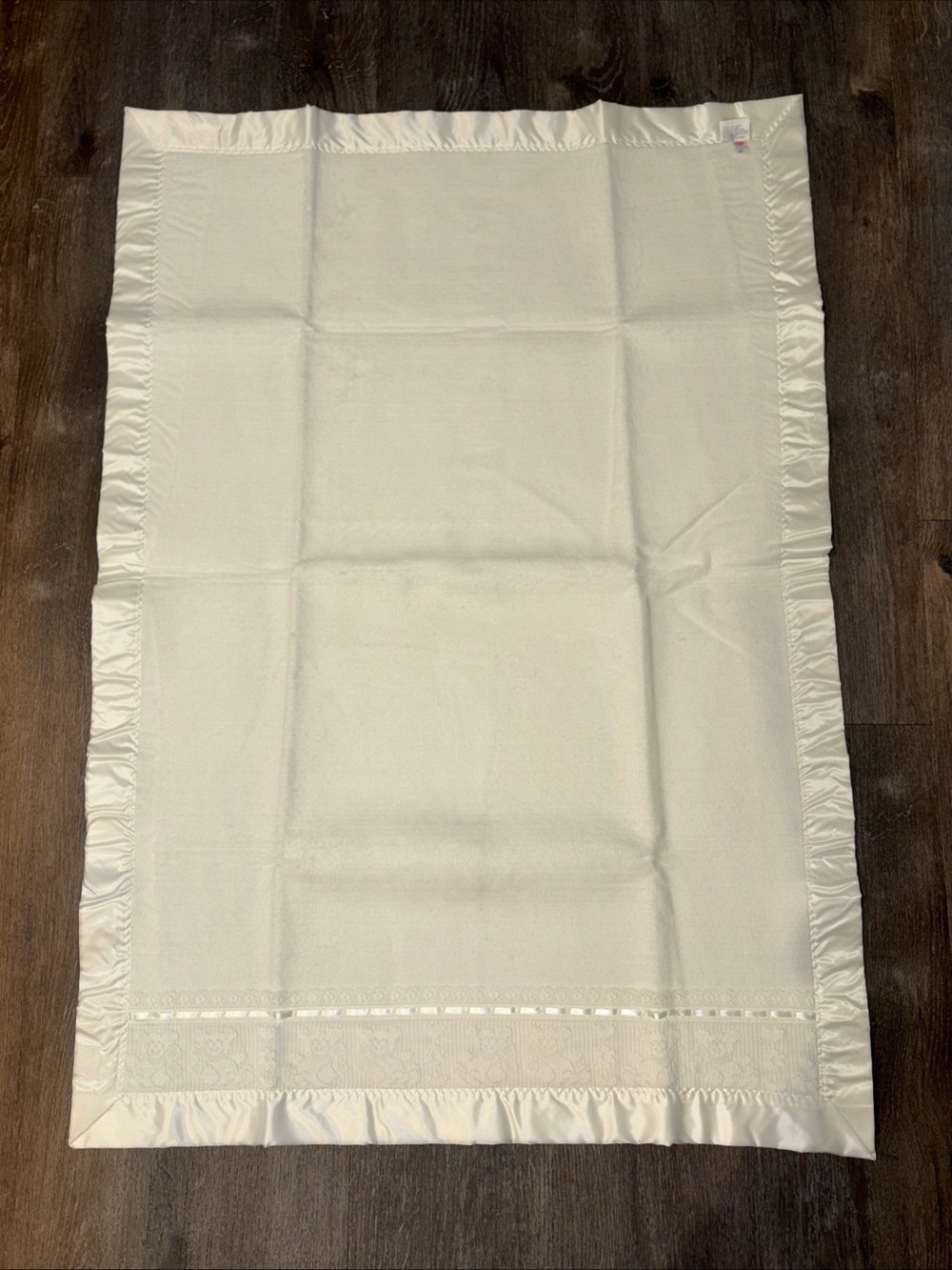Classic Ivory Satin-Trim Baby Blanket